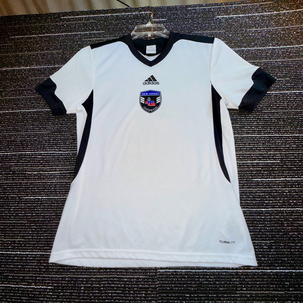 Adidas Soccer Jersey Kids S White Black New Jersey US Youth Soccer